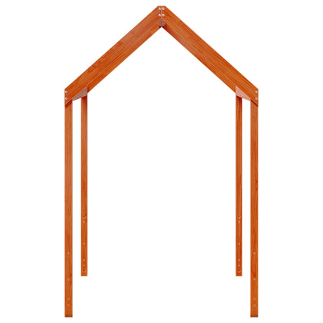 Kinderbedhuisje 217x85,5x154 cm massief grenenhout wasbruin