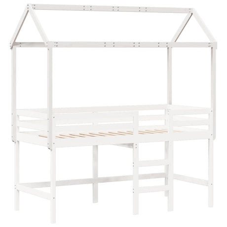 Kinderbedhuisje 207x80,5x151,5 cm massief grenenhout wit