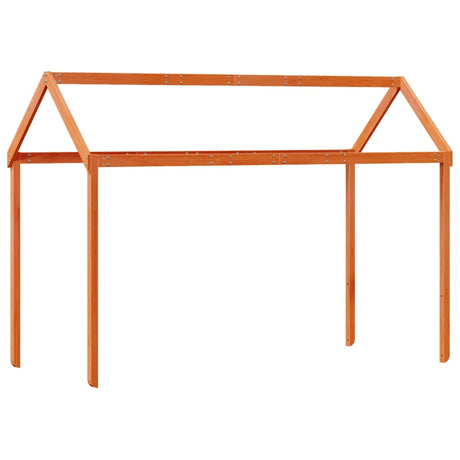 Kinderbedhuisje 207x80,5x151,5 cm massief grenenhout wasbruin