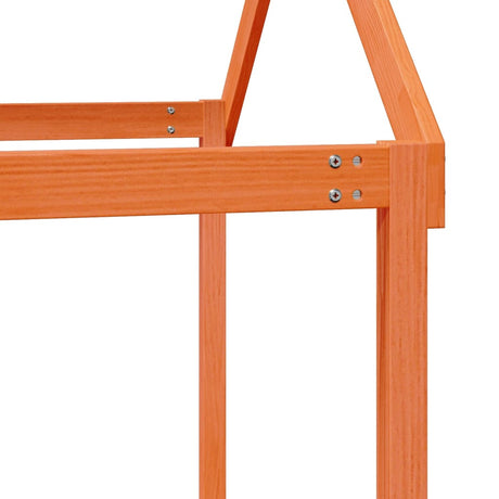 Kinderbedhuisje 207x80,5x151,5 cm massief grenenhout wasbruin