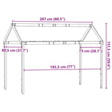 Kinderbedhuisje 207x80,5x151,5 cm massief grenenhout wasbruin