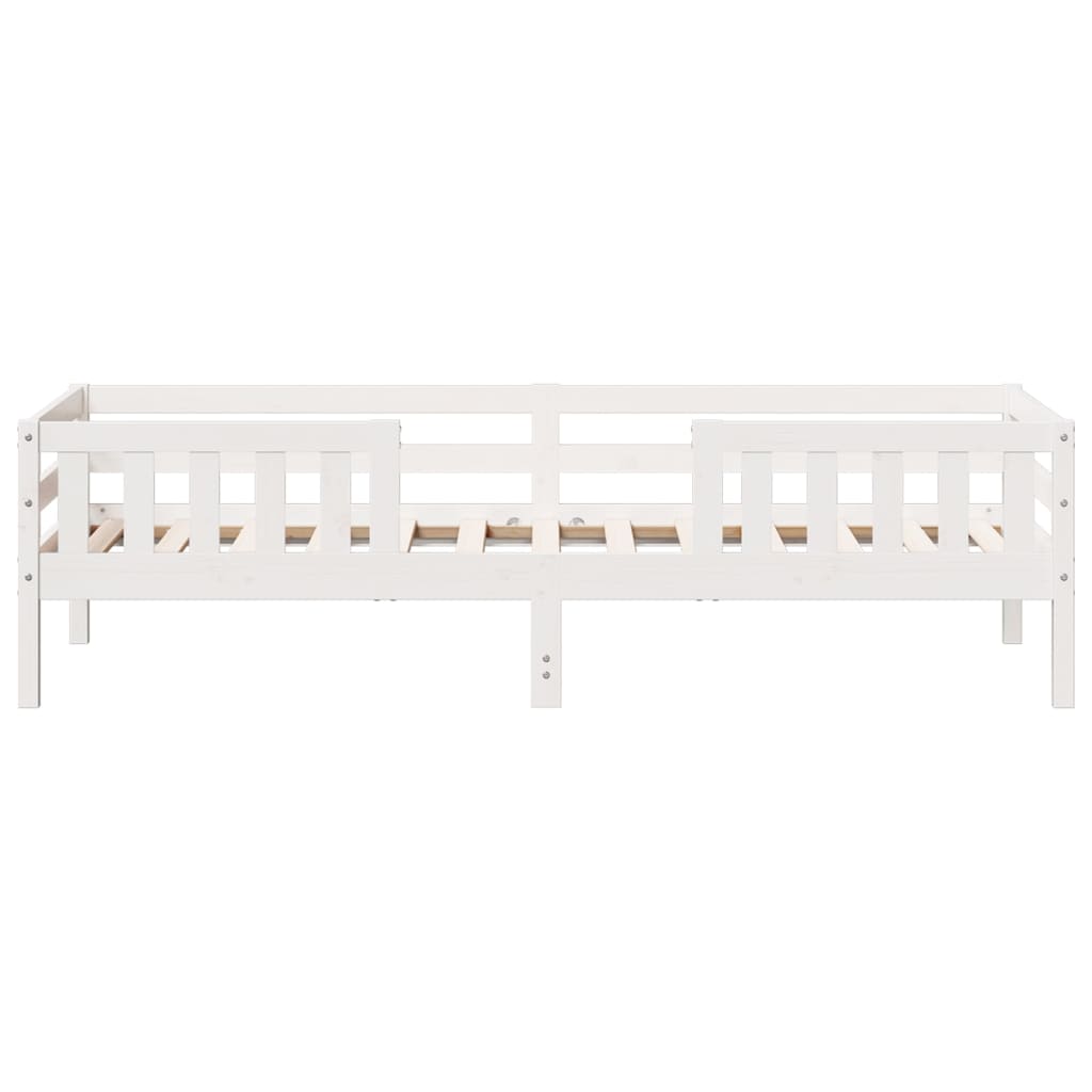 Bedframe zonder matras massief grenenhout wit 140x200 cm