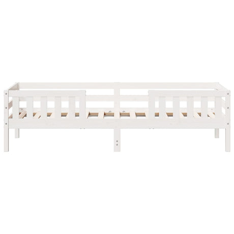 Bedframe zonder matras massief grenenhout wit 140x200 cm