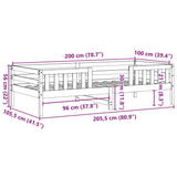 Bedframe zonder matras massief grenenhout wit 140x200 cm