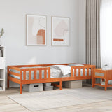 Bedframe zonder matras massief grenenhout wasbruin 100x200 cm