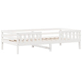 Bedframe zonder matras massief grenenhout wit 90x200 cm
