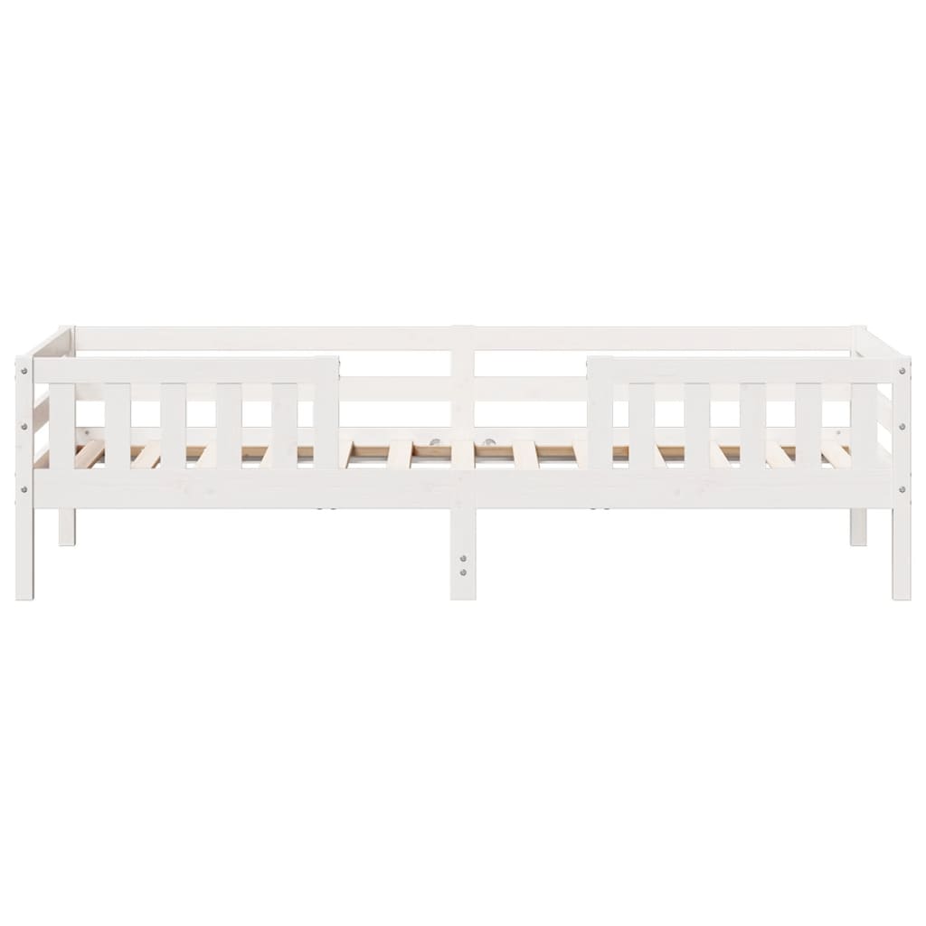 Bedframe zonder matras massief grenenhout wit 90x200 cm