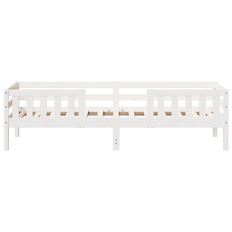 Bedframe zonder matras massief grenenhout wit 90x200 cm