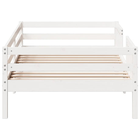 Bedframe zonder matras massief grenenhout wit 90x200 cm