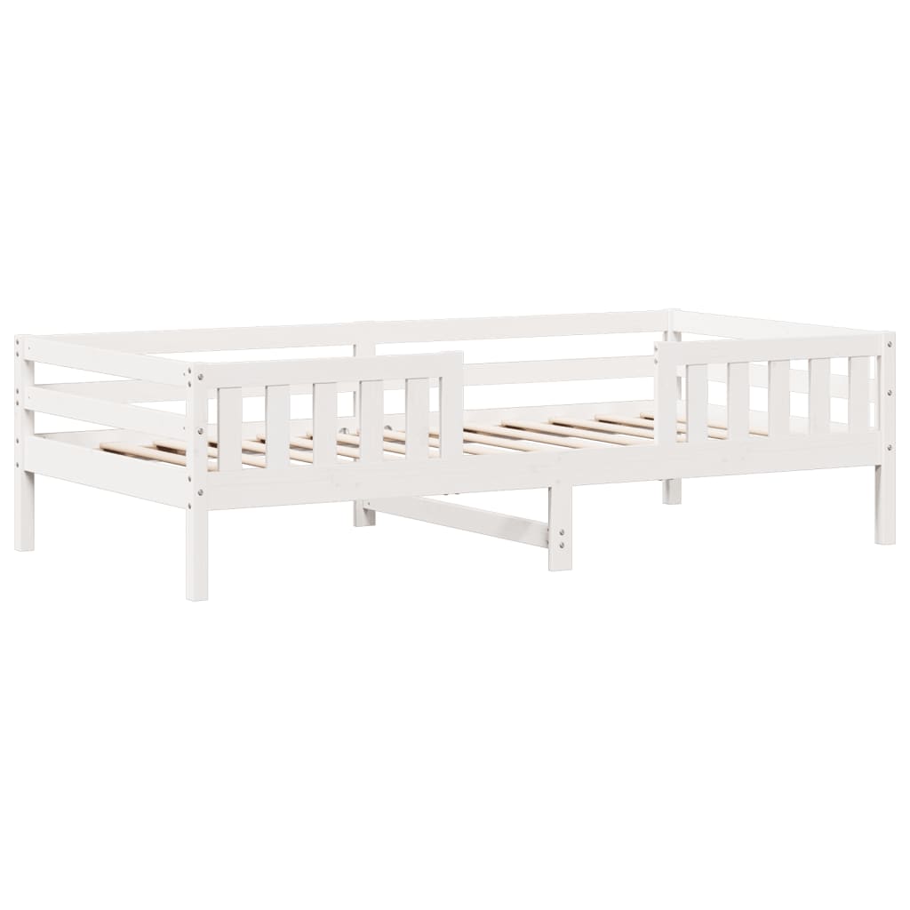 Bedframe zonder matras massief grenenhout wit 80x200 cm