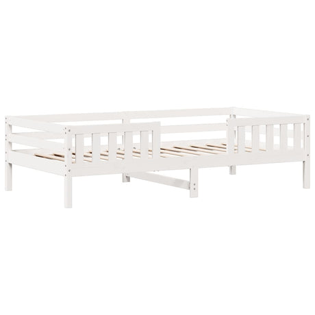 Bedframe zonder matras massief grenenhout wit 80x200 cm