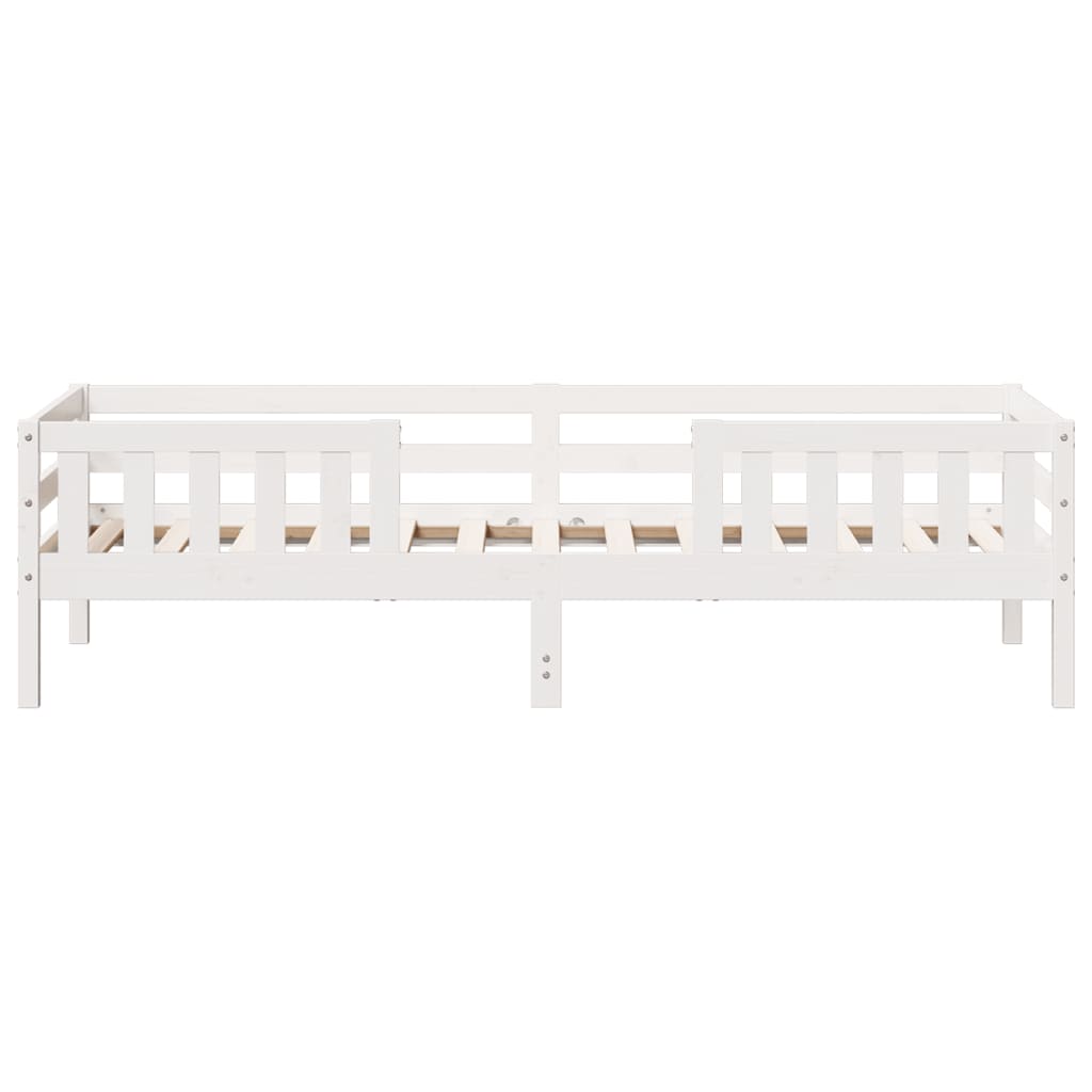Bedframe zonder matras massief grenenhout wit 80x200 cm