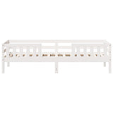 Bedframe zonder matras massief grenenhout wit 80x200 cm