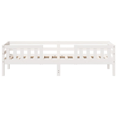 Bedframe zonder matras massief grenenhout wit 80x200 cm