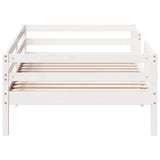 Bedframe zonder matras massief grenenhout wit 80x200 cm