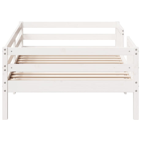 Bedframe zonder matras massief grenenhout wit 80x200 cm