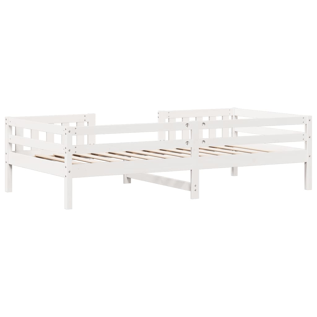 Bedframe zonder matras massief grenenhout wit 80x200 cm