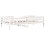 Bedframe zonder matras massief grenenhout wit 80x200 cm