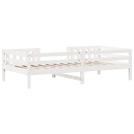 Bedframe zonder matras massief grenenhout wit 80x200 cm