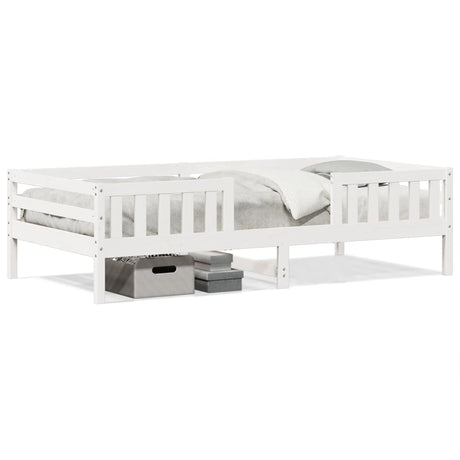 Bedframe zonder matras massief grenenhout wit 80x200 cm