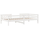 Bedframe zonder matras massief grenenhout wit 90x190 cm