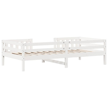 Bedframe zonder matras massief grenenhout wit 90x190 cm