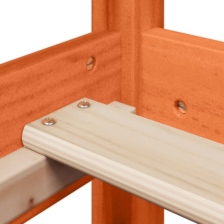 Bedframe zonder matras massief grenenhout wasbruin 90x190 cm