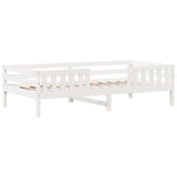 Bedframe zonder matras massief grenenhout wit 75x190 cm