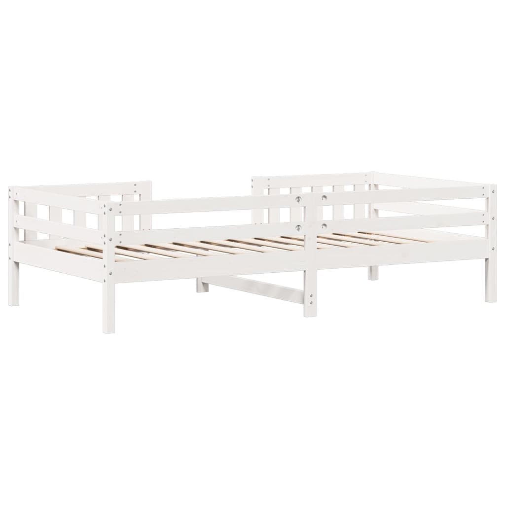 Bedframe zonder matras massief grenenhout wit 75x190 cm