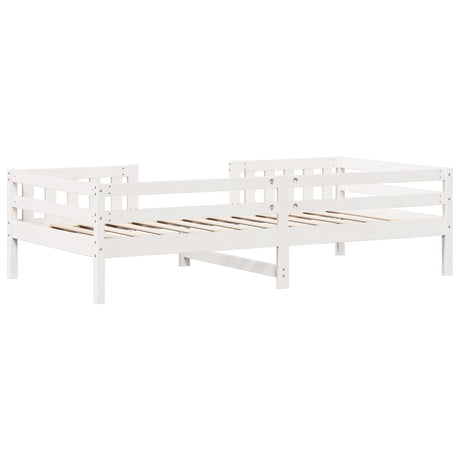 Bedframe zonder matras massief grenenhout wit 75x190 cm