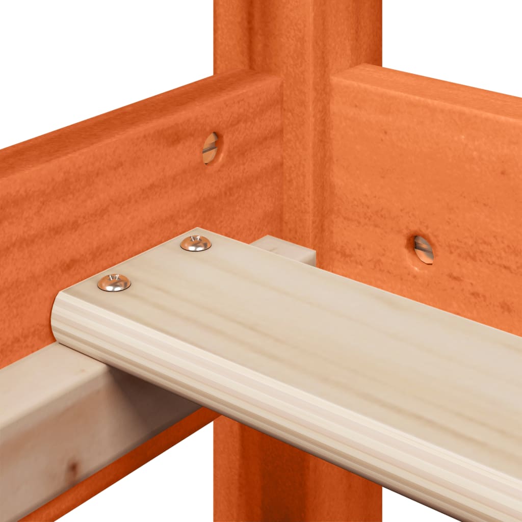 Bedframe zonder matras massief grenenhout wasbruin 75x190 cm