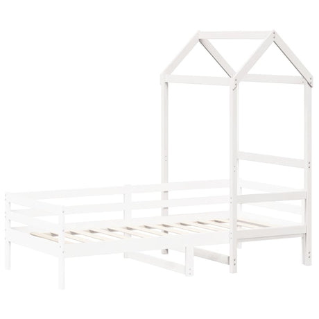 Kinderbedhuisje 118x70x176,5 cm massief grenenhout wit
