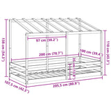 Kinderbed met bedhuis 100x200 cm massief grenenhout