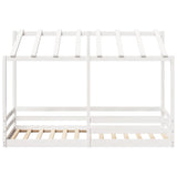 Kinderbed met bedhuis 100x200 cm massief grenenhout wit