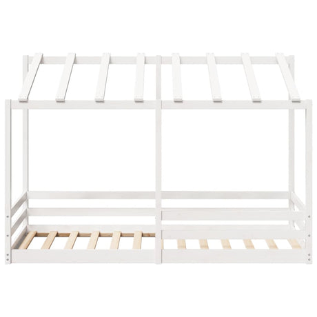Kinderbed met bedhuis 100x200 cm massief grenenhout wit