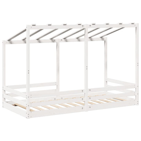 Kinderbed met bedhuis 100x200 cm massief grenenhout wit