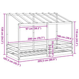 Kinderbed met bedhuis 100x200 cm massief grenenhout wit