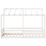 Kinderbed met bedhuis 90x200 cm massief grenenhout wit