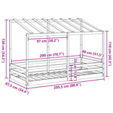 Kinderbed met bedhuis 80x200 cm massief grenenhout