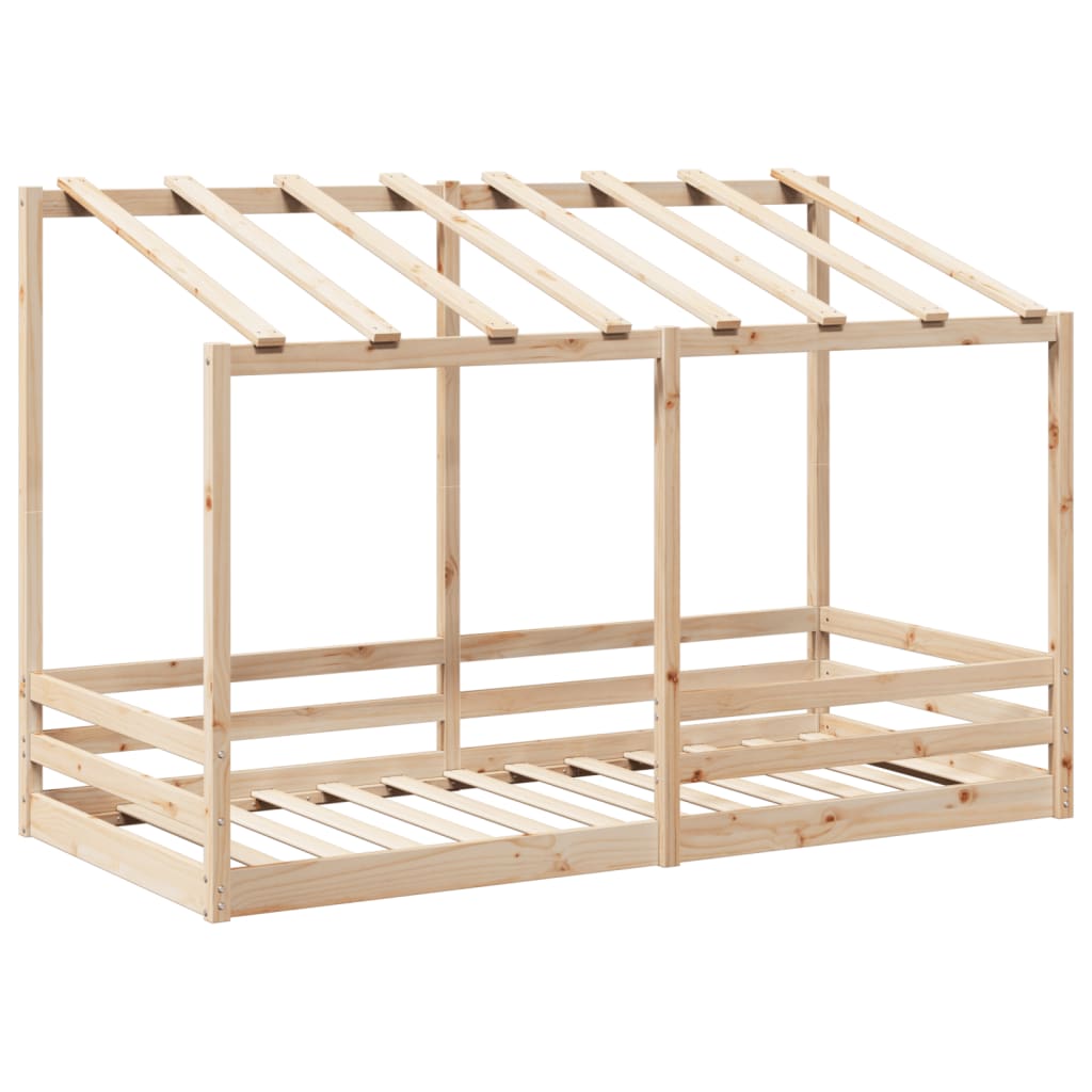 Kinderbed met bedhuis 80x200 cm massief grenenhout wit