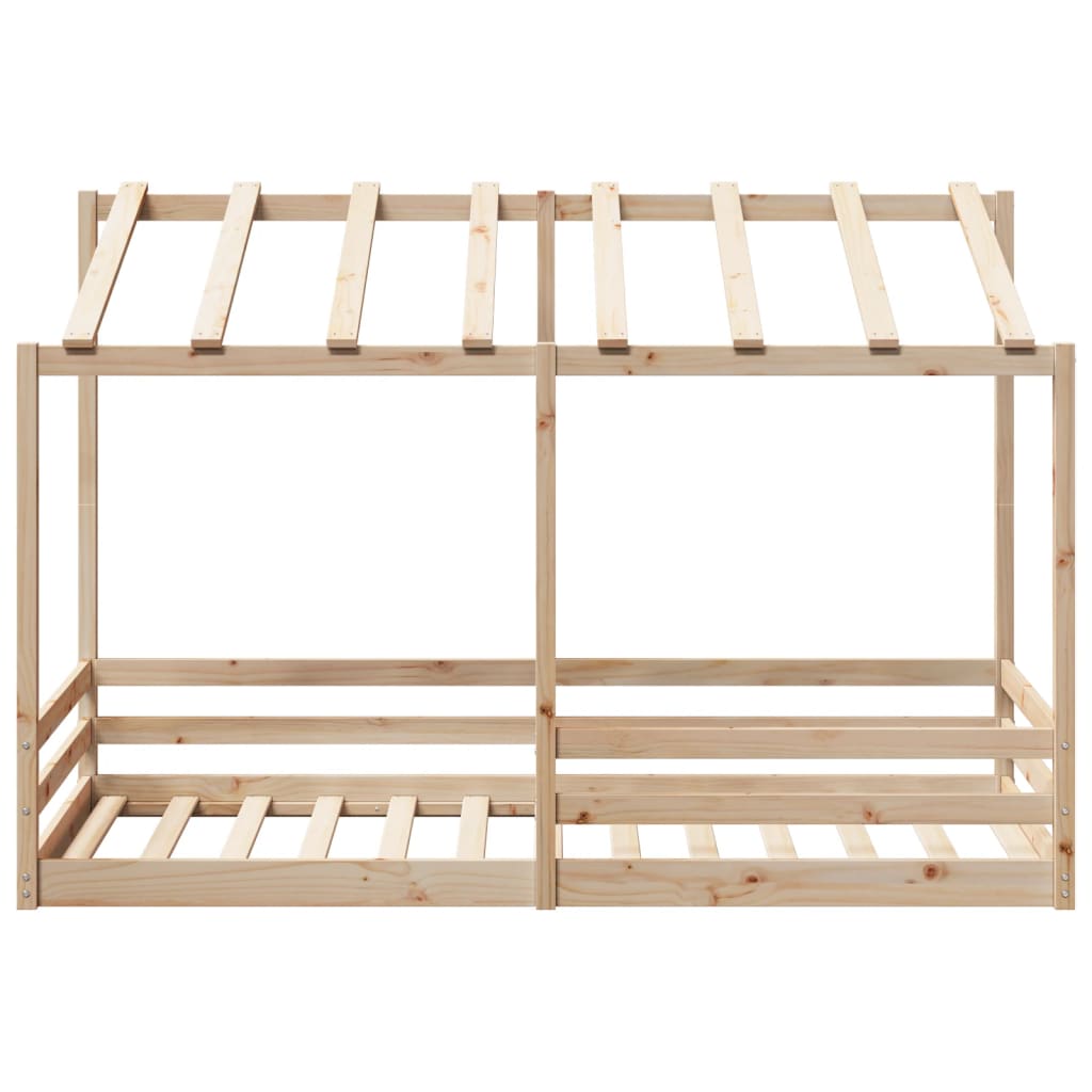 Kinderbed met bedhuis 80x200 cm massief grenenhout wit