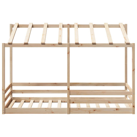 Kinderbed met bedhuis 80x200 cm massief grenenhout wit
