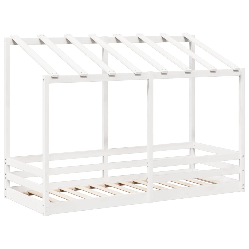Kinderbed met bedhuis 90x190 cm massief grenenhout wit