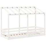 Kinderbed met bedhuis 90x190 cm massief grenenhout wit