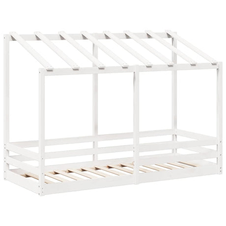 Kinderbed met bedhuis 90x190 cm massief grenenhout wit