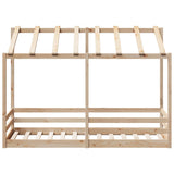 Kinderbed met bedhuis 75x190 cm massief grenenhout