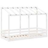 Kinderbed met bedhuis 75x190 cm massief grenenhout wit