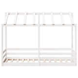 Kinderbed met bedhuis 75x190 cm massief grenenhout wit