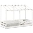 Kinderbed met bedhuis 75x190 cm massief grenenhout wit
