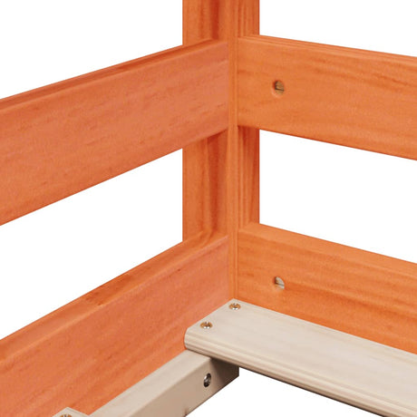 Kinderbed met bedhuis 75x190 cm massief grenenhout wasbruin